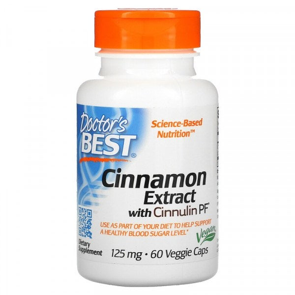 DOCTOR'S BEST Zimt-Extrakt mit Cinnulinpf, 125 mg (60 vcaps)