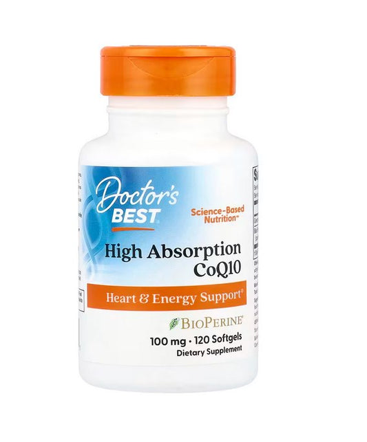 DOCTOR'S BEST High Absorption Coq10 with Bioperine, 100 mg (120 Softgels)