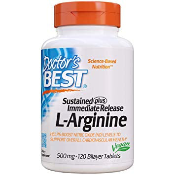 DOCTOR'S BEST L-Arginine - Sustained + Immediate Release, 500 mg (120 tabs)