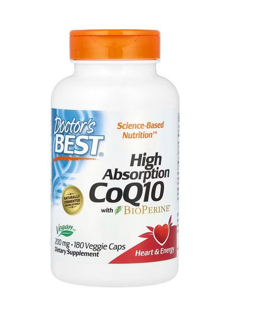 DOCTOR'S BEST High Absorption Coq10 with Bioperine, 200 mg (180 vcaps)
