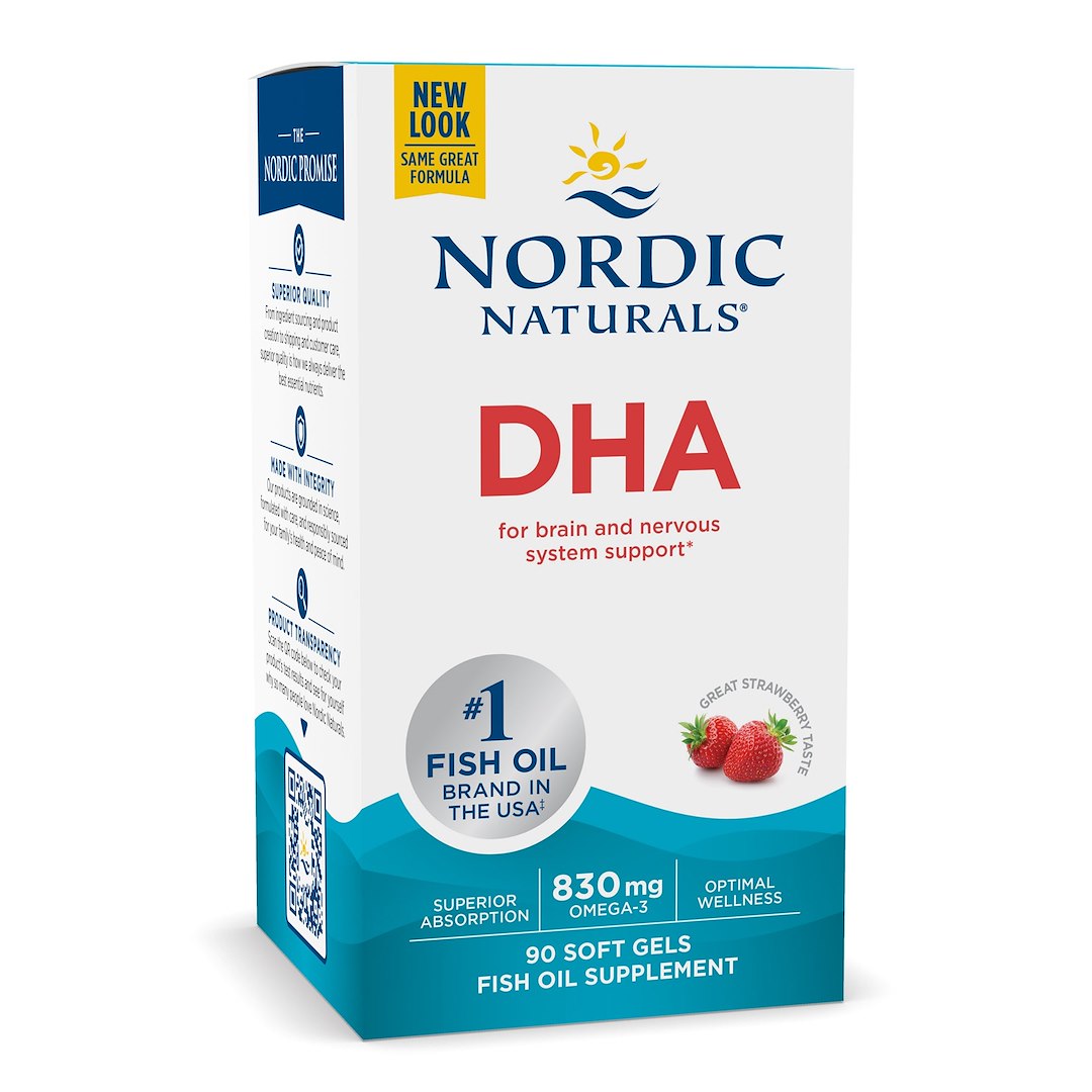 DHA / 830 mg / MANSIKKA / 90 purutablettia