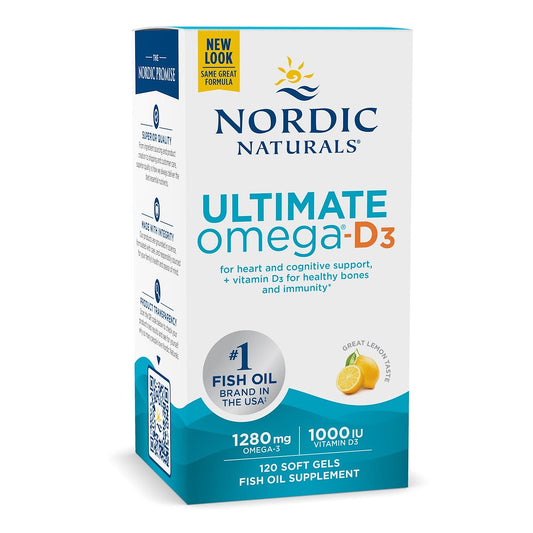 ULTIMATE OMEGA + D3 / 1280 mg / SITRUUNA / 120 pehmokapselia