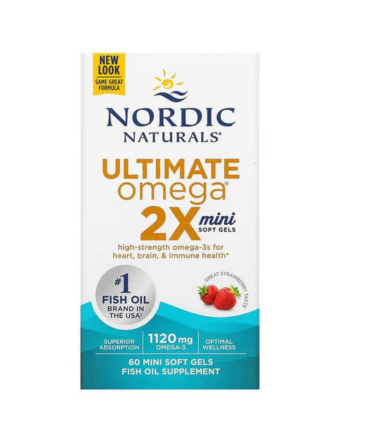 ULTIMATE OMEGA 2X / 1120 mg / MANSIKKA / 60 pehmeää minikapselia