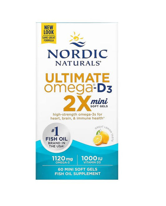 ULTIMATE OMEGA 2X + D3 / 1120 mg / SITRUUNA / 60 pehmeää minikapselia