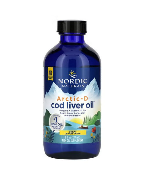 Arktinen torskleverolja + D3 / citron / 237 ml