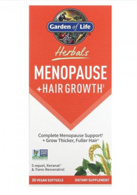 MENOPAUSSI + HIUSTEN KASVU / 30 veg. pehmokapselia