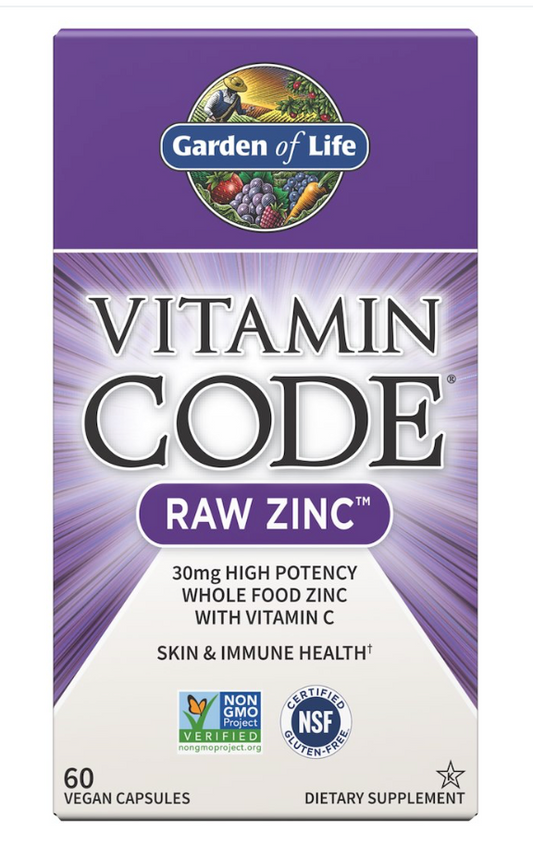 RAW ZINC / RAAKARAVINTOPOHJAINEN SINKKI + C / 30 mg / 60 vkaps.