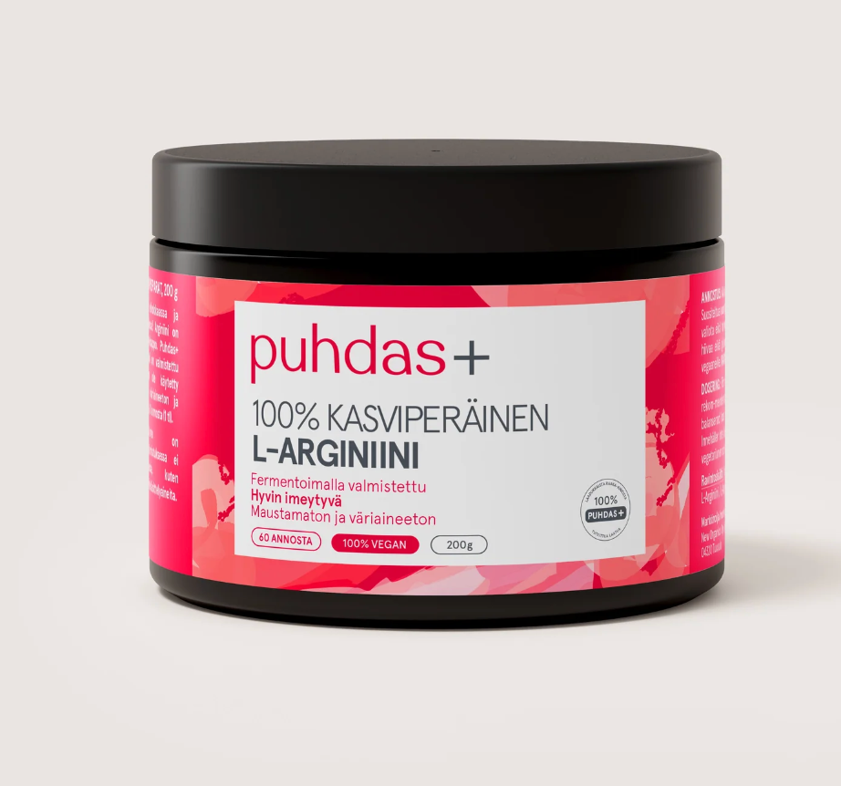 100% L-ARGINIINIJAUHE / VEGAANINEN / 200 g