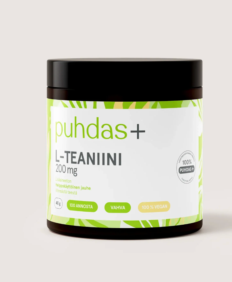 L-TEANIINIJAUHE / VIHREÄTEEUUTE / 200 mg / 40 g