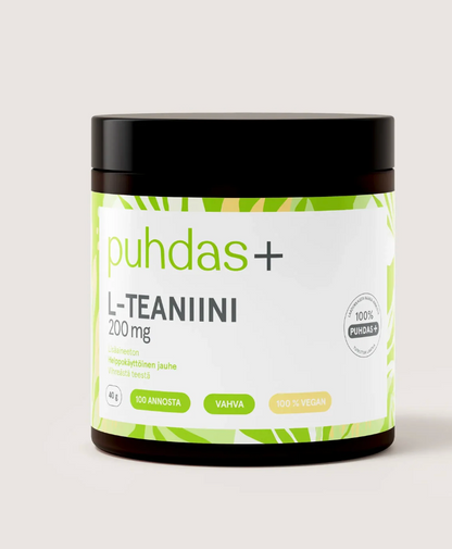 L-TEANIINIJAUHE / VIHREÄTEEUUTE / 200 mg / 40 g