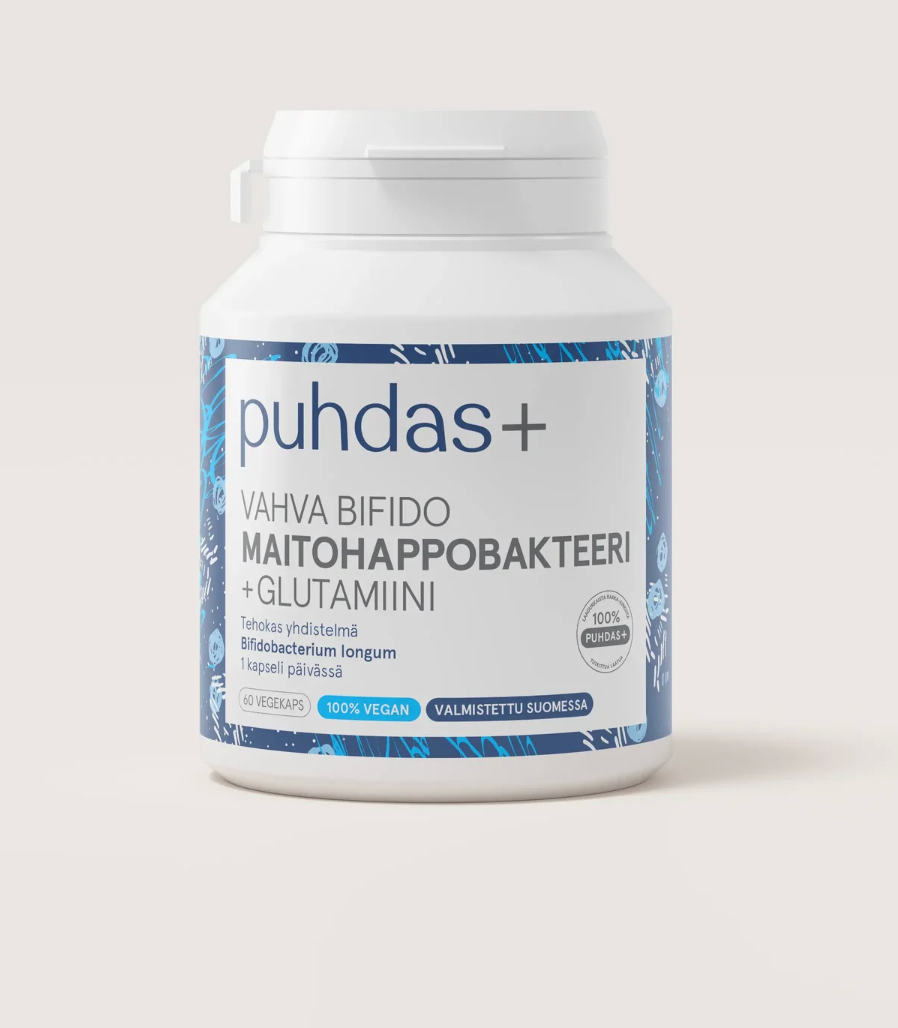 VAHVA BIFIDO MAITOHAPPOBAKTEERI + GLUTAMIINI / 60 kaps.