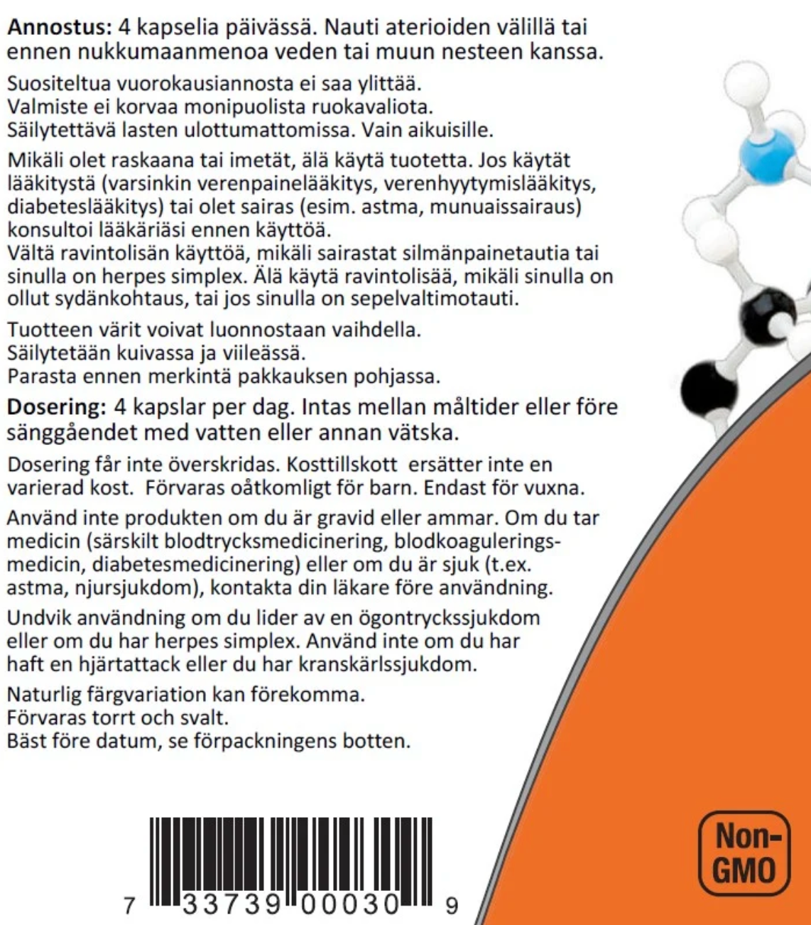L-ARGINIINI / VAPAA MUOTO / 500 mg / 100 kaps.