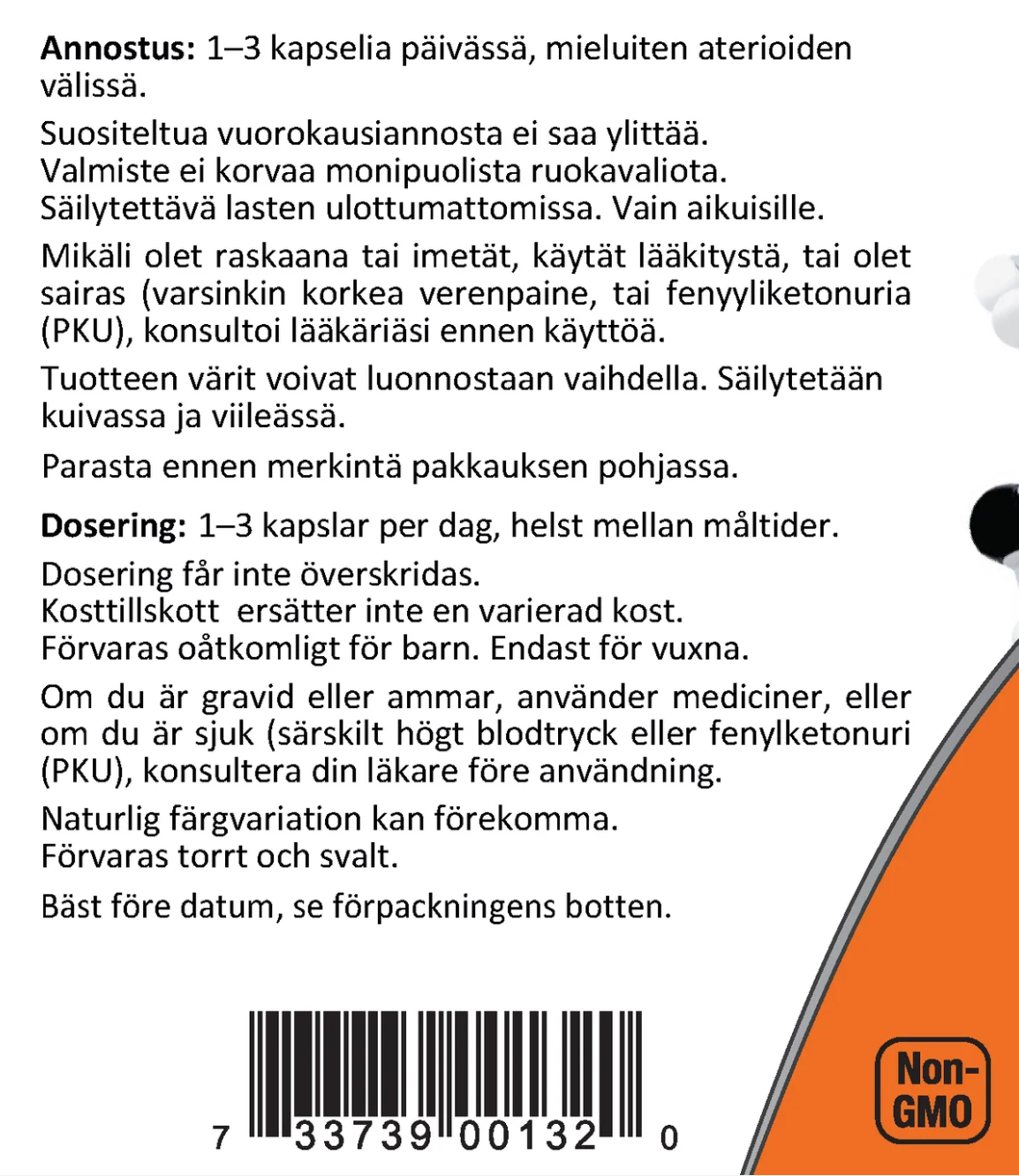 FENYYLIALANIINI / VAPAA MUOTO / 500 mg / 120 kaps.