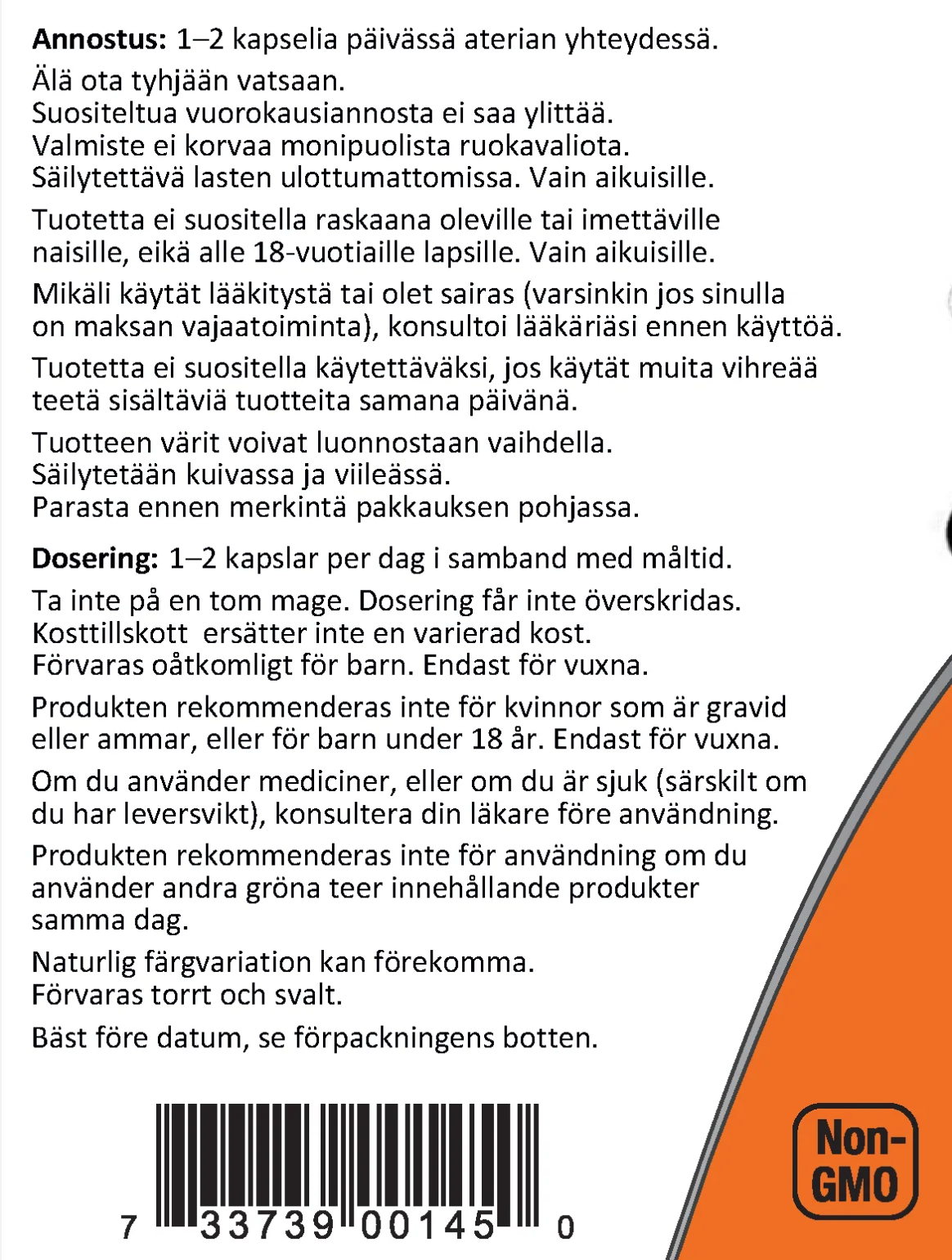 L-TEANIINI + VIHREÄ TEE / 100 mg / 90 kaps.