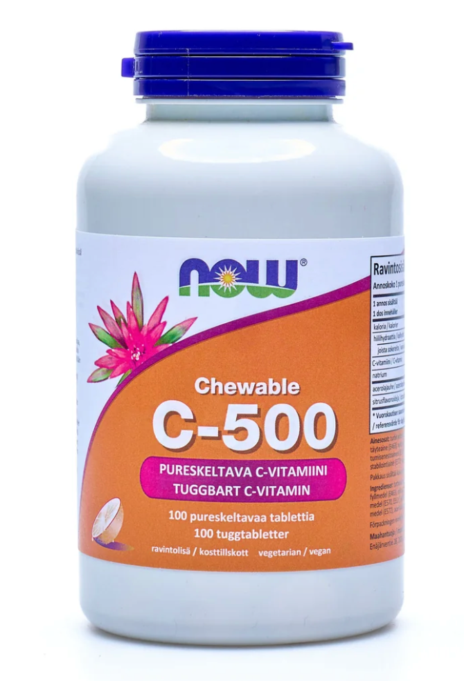 C-VITAMIINI PURUTABLETTI / 500 mg / APPELSIINI / 100 tabl.