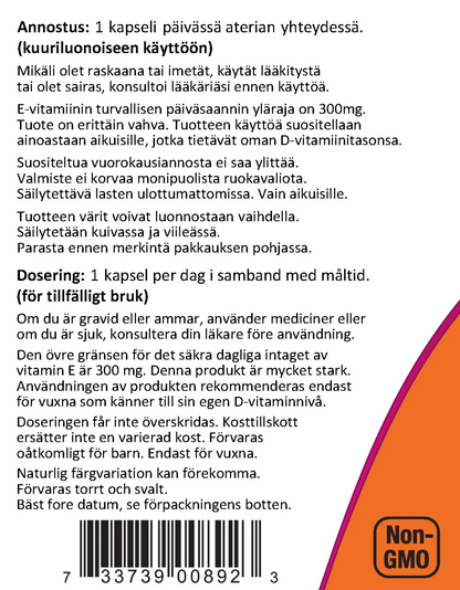 E-400 / E-VITAMIINI / 400 IU (268mg) / 100 pehmokapselia.