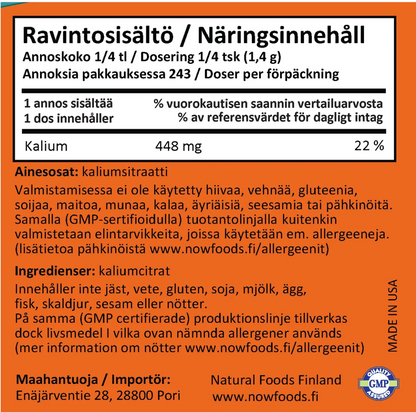 KALIUMSITRAATTI / JAUHE / 340 g