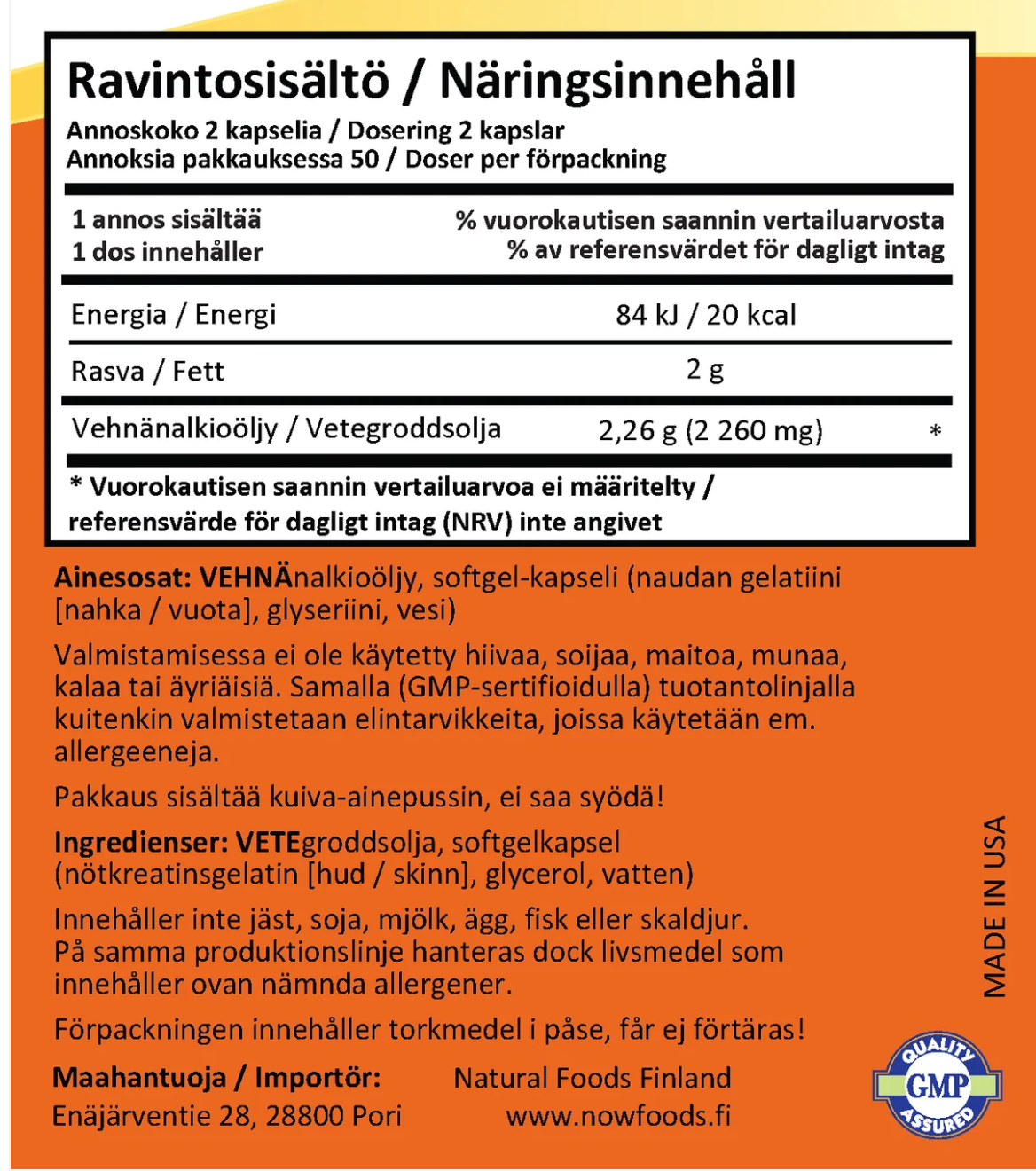WHEAT GERM OIL / VEHNÄNALKIOÖLJY / 1130 mg / 100 kaps.