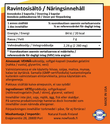 WHEAT GERM OIL / VEHNÄNALKIOÖLJY / 1130 mg / 100 kaps.