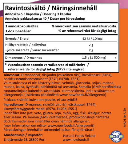 D-MANNOOSI / 500 mg / 120 kaps.