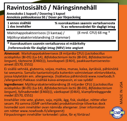 ACIDOPHILUS & BIFIDUS / 8 miljardia / 60 kaps.