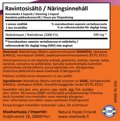 NATTOKINAASI / 100 mg / 60 kaps.