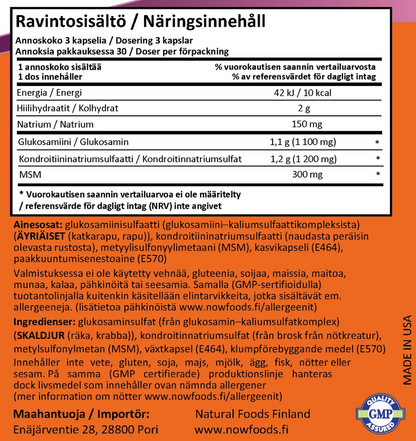 GLUKOSAMIINI + KONDROITIINI + MSM / 90 kaps.