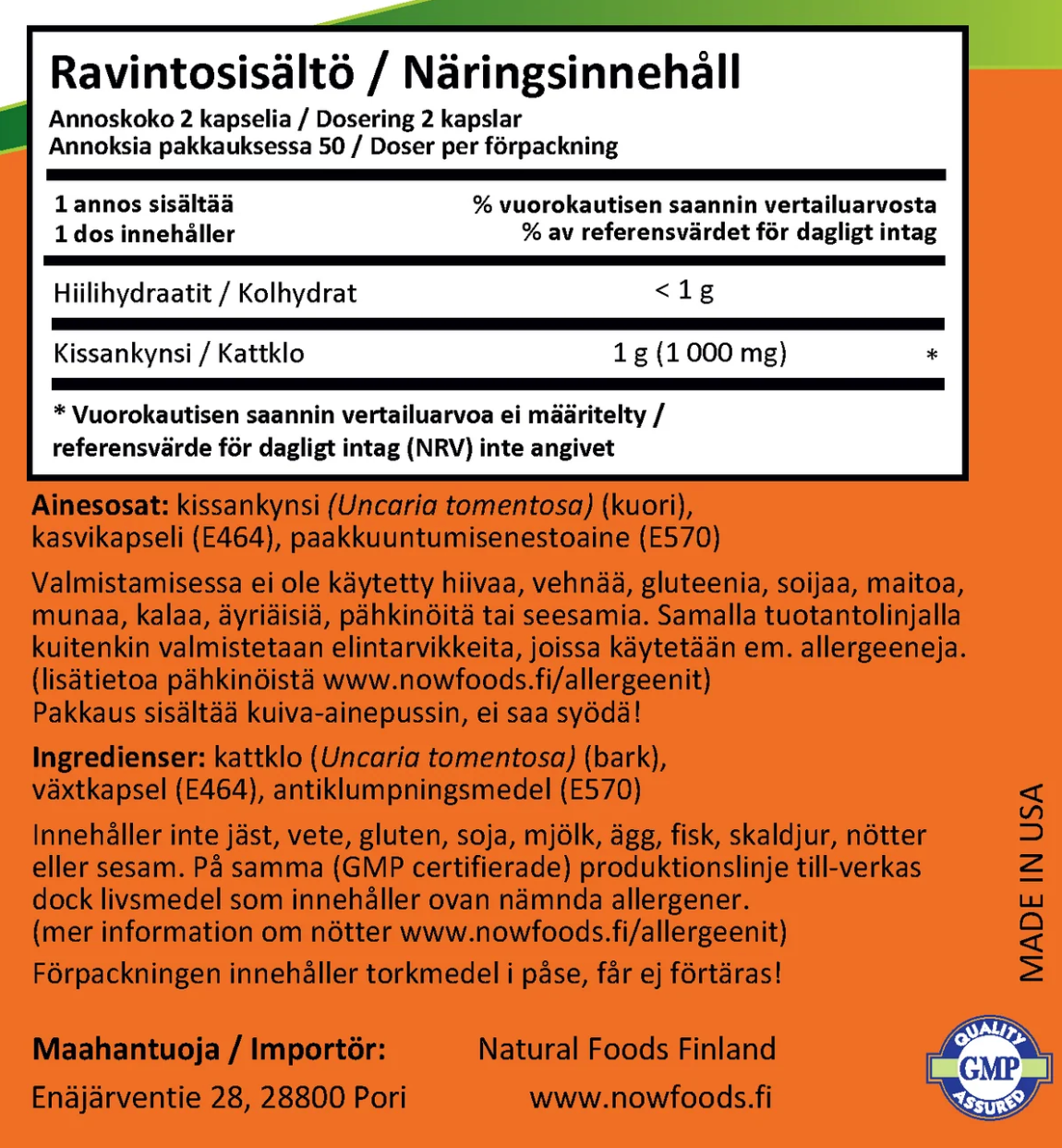 CAT´S CLAW / 500 mg / 100 kaps.