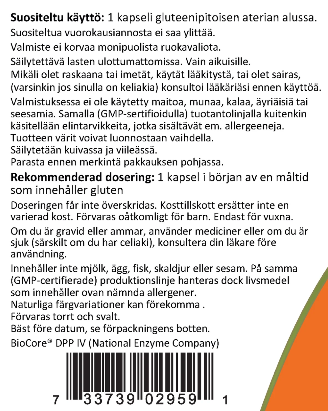 GLUTEN DIGEST / ENTSYYMISEKOITUS / 60 kaps.