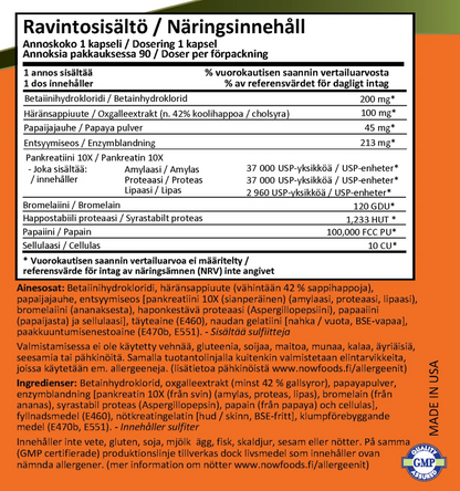 SUPER ENZYMES / RUOANSULATUSENTSYYMIT / 90 kaps.