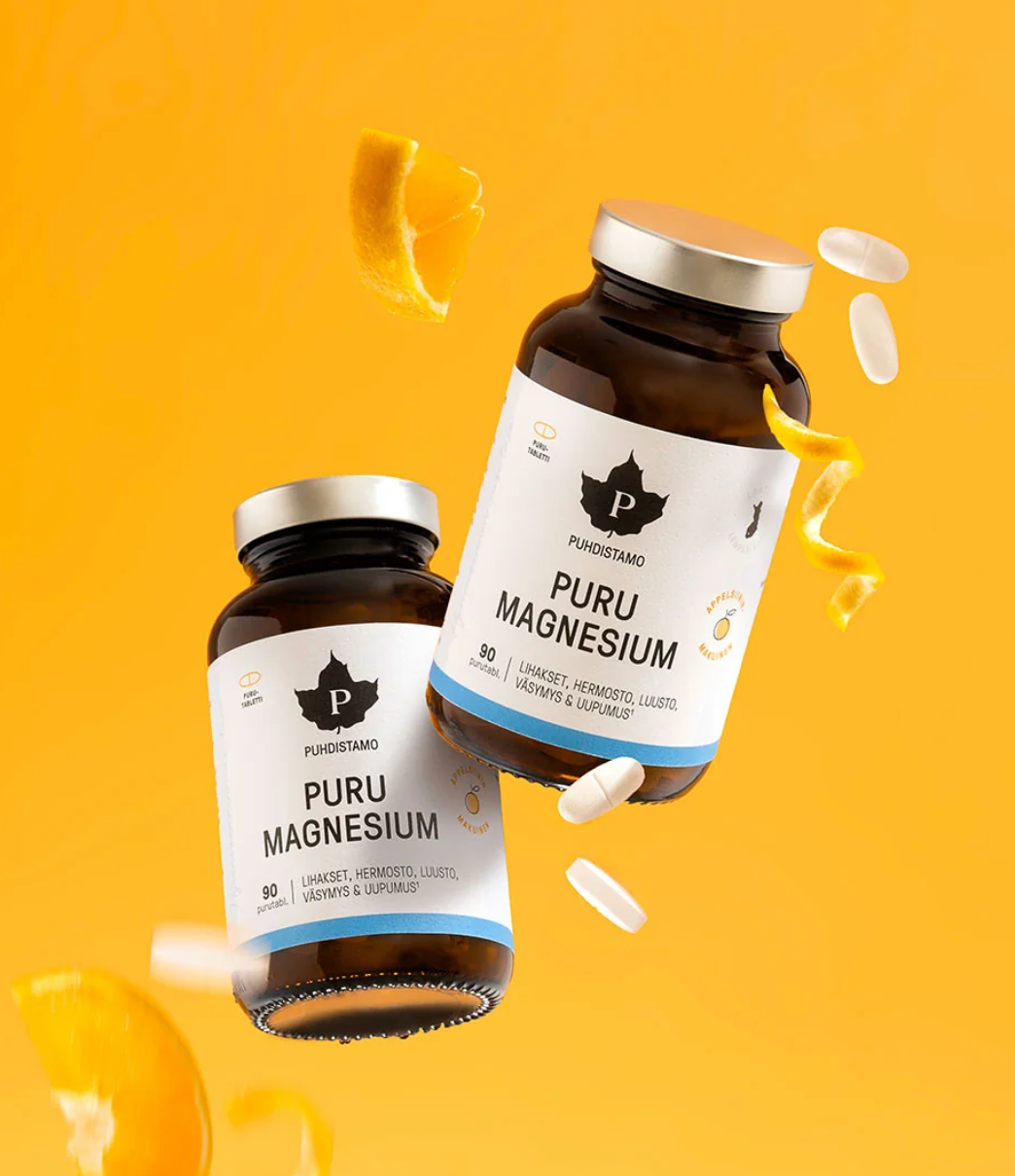 PURESKELTAVA MAGNESIUM / 375 mg / APPELSIINI / 90 tabl.