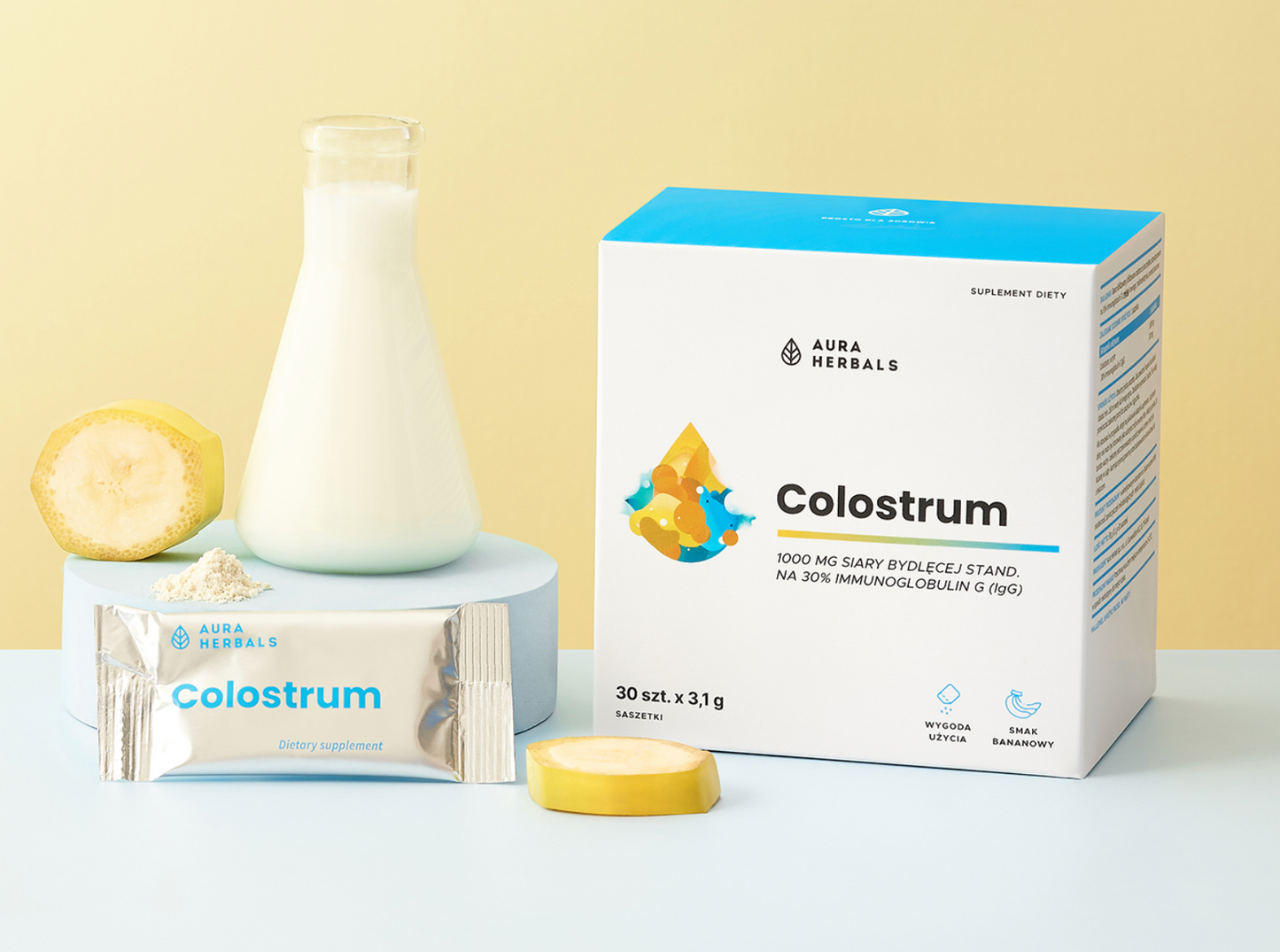 COLOSTRUM / NAUDAN TERNIMAITO / BANAANI / 1000 mg / 30 pussia