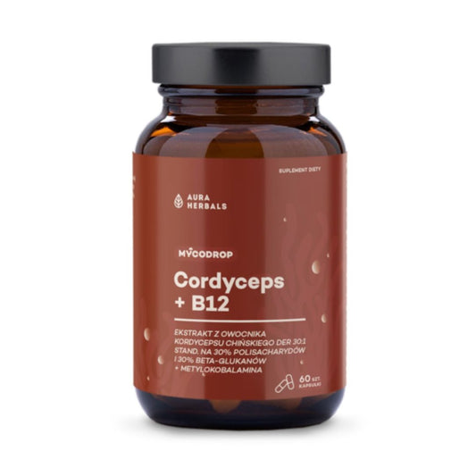 MYCODROP / CORDYCEPS -UUTE + B12 / 500 mg + 50 mcg / 60 kaps.