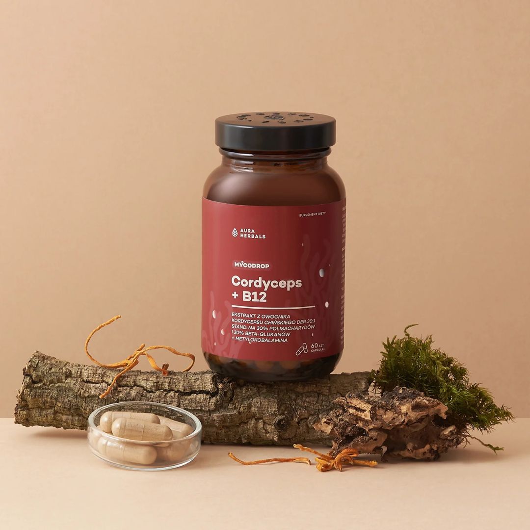MYCODROP / CORDYCEPS -UUTE + B12 / 500 mg + 50 mcg / 60 kaps.