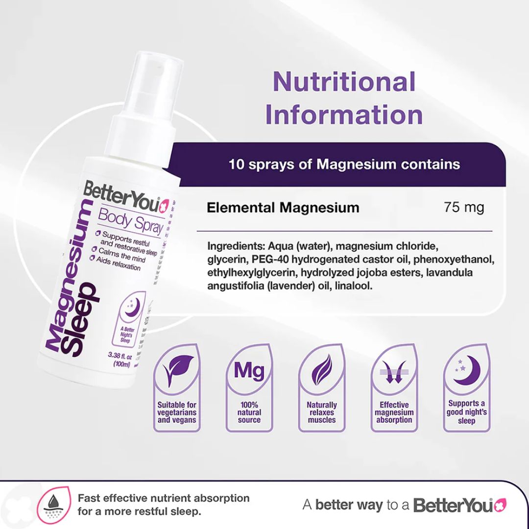 BETTERYOU Magnesium Schlafspray (100 ml / 3,4 fl. oz.)