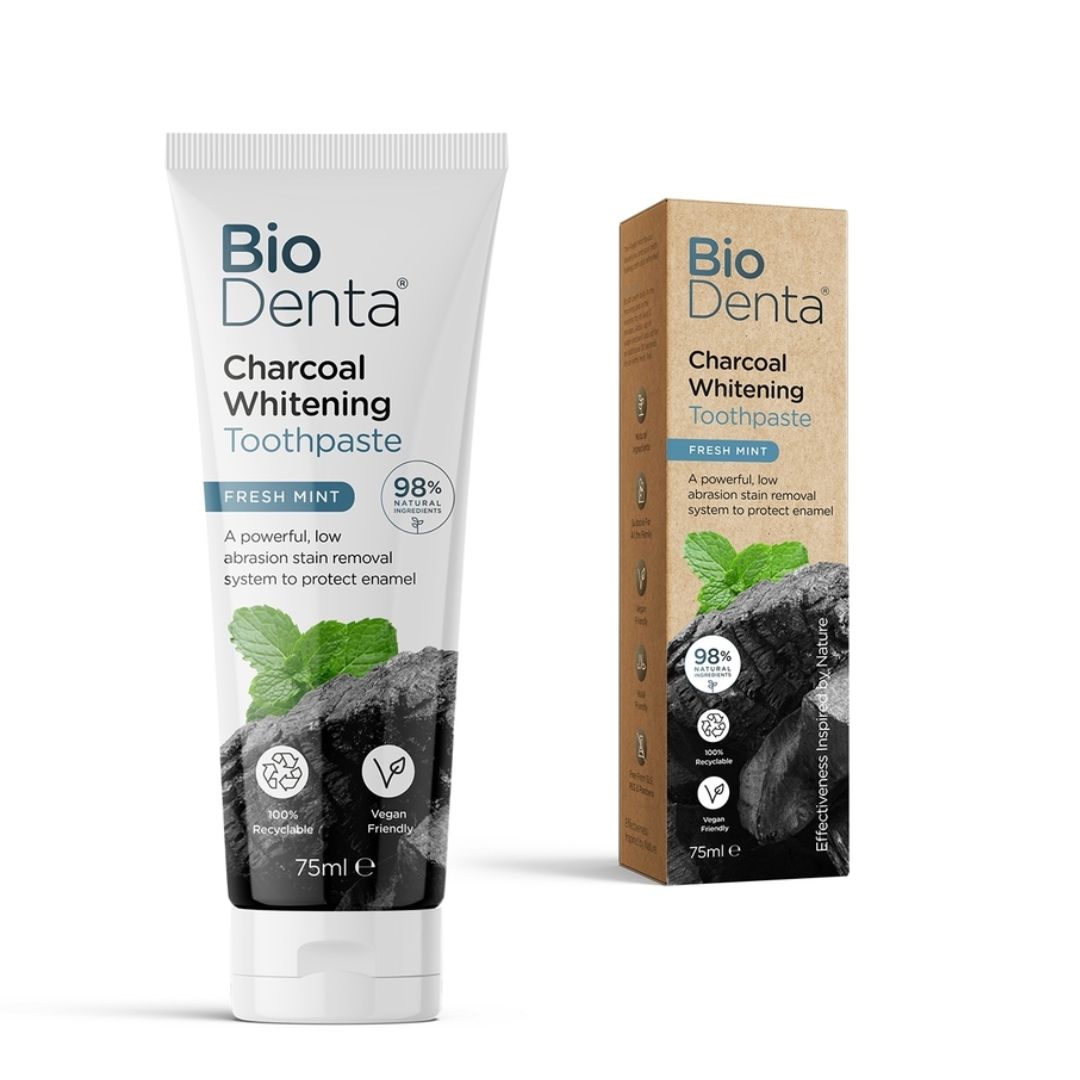 BECONFIDENT BioDenta Zahncreme zur Aufhellung mit Aktivkohle im frischen Minzgeschmack (75 ml)