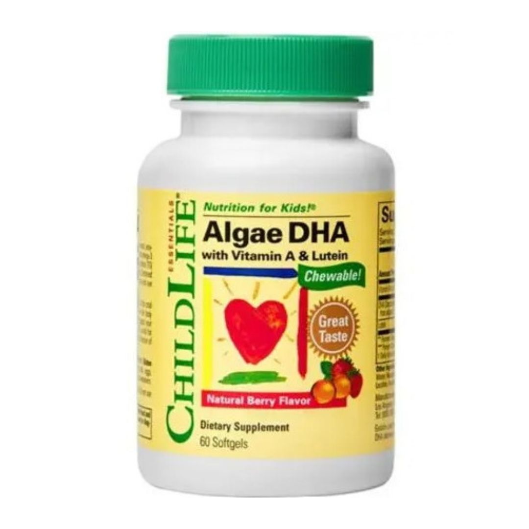 CHILDLIFE Algae DHA with Vitamin A & Lutein (60 caps)