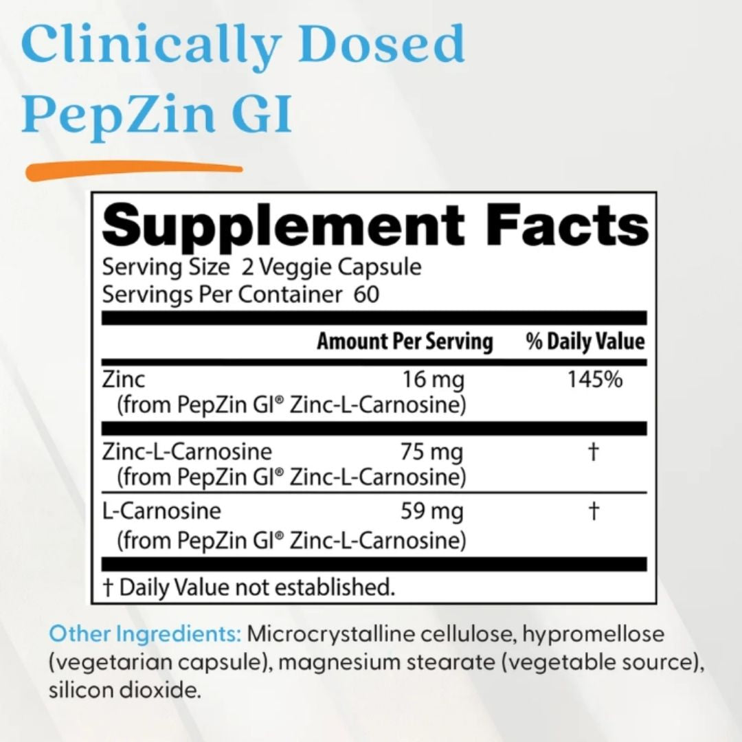 Pepzin GI / SINKKI + L-KARNOSIINI / 120 vkaps.