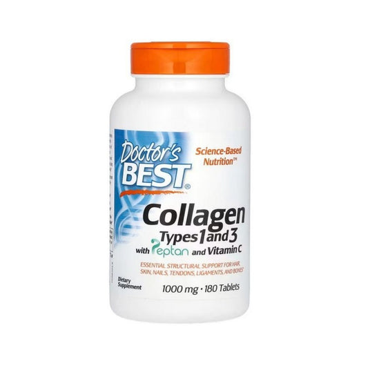 HYDROLYSOITU KOLLAGEENI / TYYPIT 1 & 3 / C-VITAMIINILLA / 1000 mg / 180 tabl.