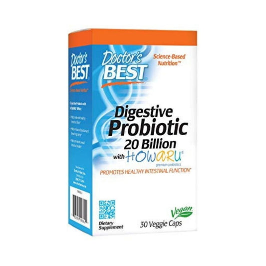 DOCTOR'S BEST Digestive Probiotic, 20 Billion CFU (30 vcaps)