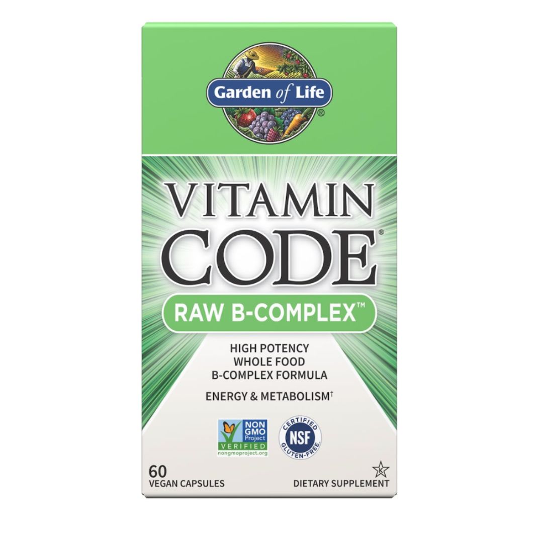 RAW B-COMPLEX / TÄYSRAVINTOPOHJAISET B-VITAMIINIT / 60 kaps.