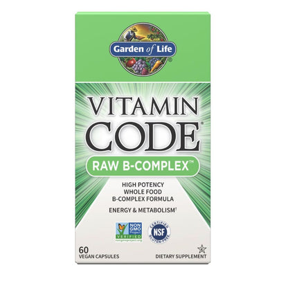 RAW B-COMPLEX / TÄYSRAVINTOPOHJAISET B-VITAMIINIT / 60 kaps.