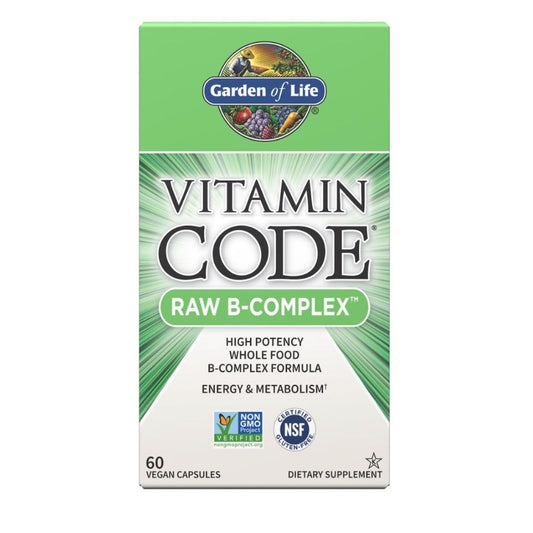 RAW B-COMPLEX / TÄYSRAVINTOPOHJAISET B-VITAMIINIT / 60 kaps.