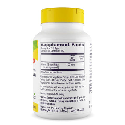 K2 MK-7 VITAMIINI / 100 mcg / 180 kaps.