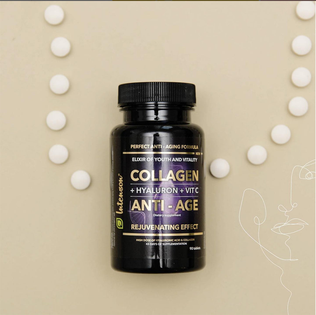 KOLLAGEN + HYALURONSYRA + C-VITAMIN / 90 TABLETTER