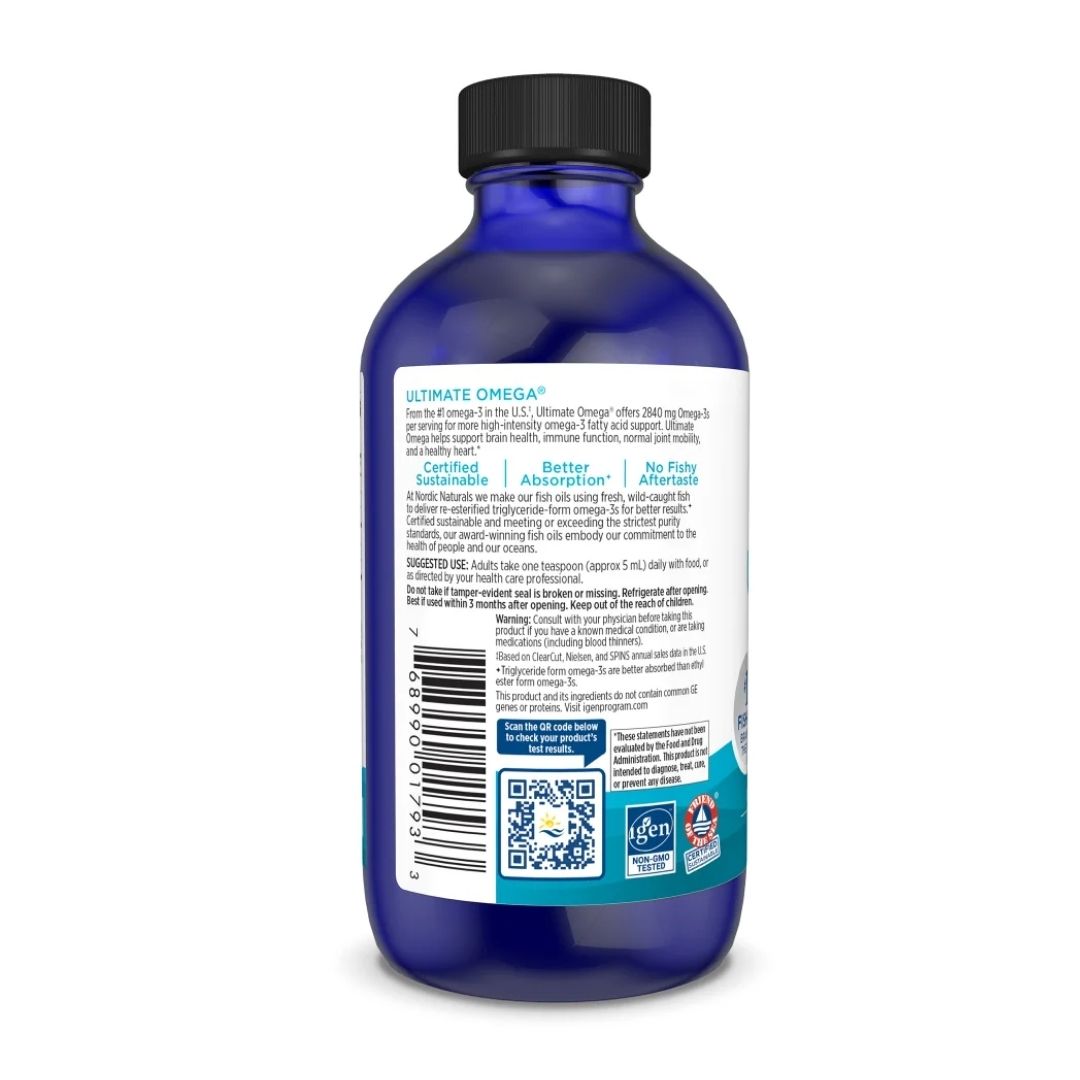 NORDIC NATURALS Ultimate Omega, 2840 mg Lemon Flavor (237 ml / 8 fl. oz.)
