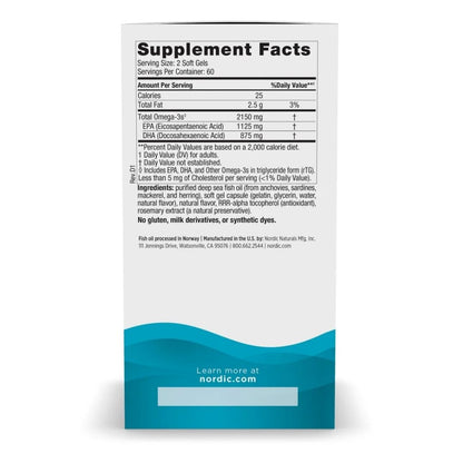 NORDIC NATURALS Ultimate Omega 2X, 2150 mg Lemon (120 sgels)