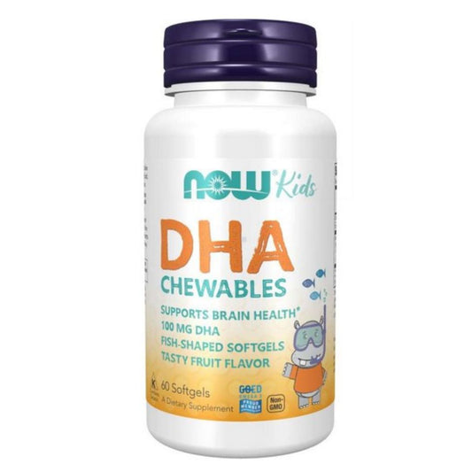NOW FOODS DHA, 100 mg Kautabletten (60 Kautabletten)