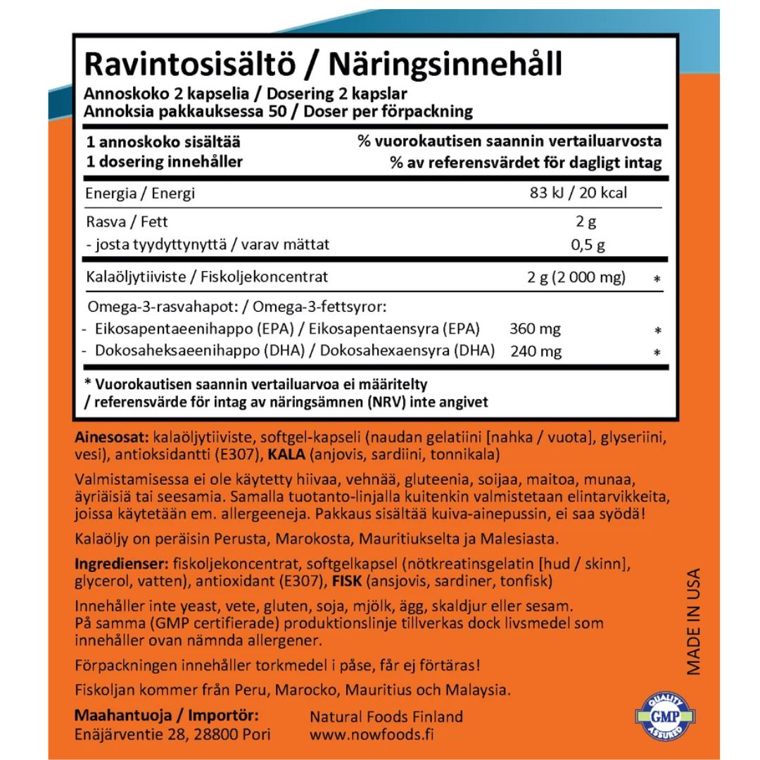 OMEGA-3 / MOLEKYYLITISLATTU / 1000 mg / 100 pehmokapselia