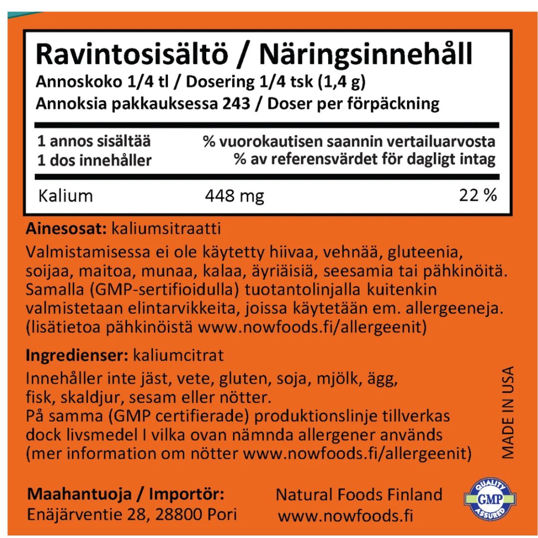 KALIUMSITRAATTI / JAUHE / 340 g